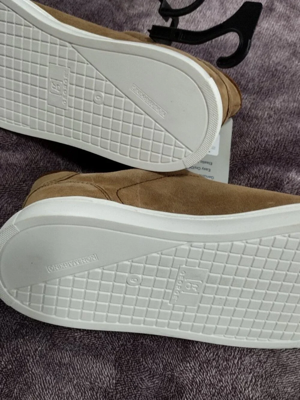George Men's Tan Suede Slip-On Sneakers size 9 New